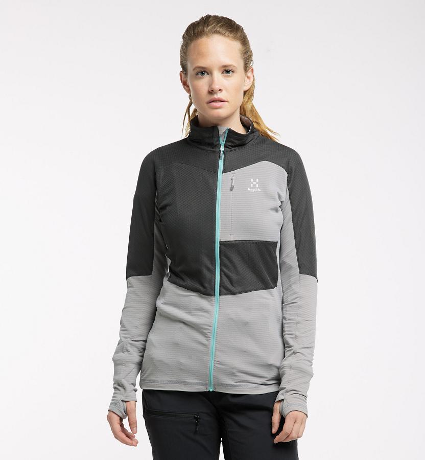 Haglöfs Womens Sirro Mid Layer Grey/Black New Zealand 86023VCPZ